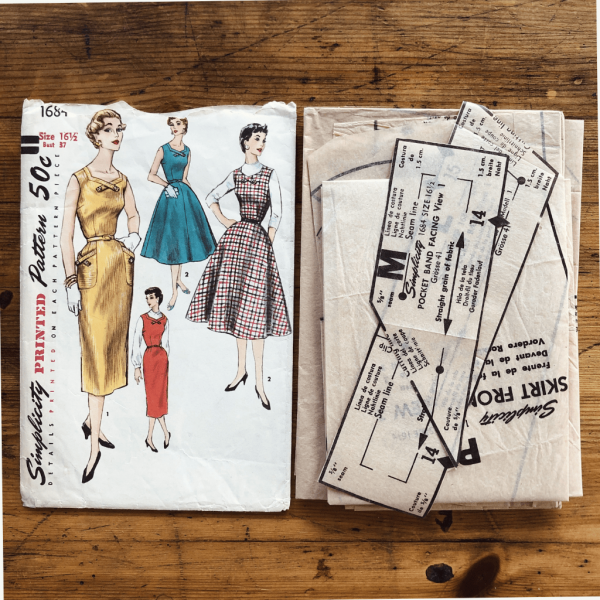 50s-simplicity-1684-wiggle_dress-pattern-pieces- 50s simplicity 1684 wiggle dress pattern pieces