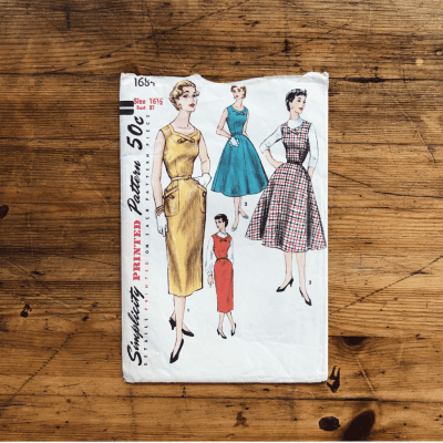 50s simplicity 1684 wiggle dress pattern cover