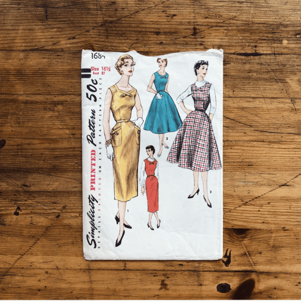 50s-wiggle_dress-pattern-cover-simplicity-1684 50s simplicity 1684 wiggle dress pattern cover