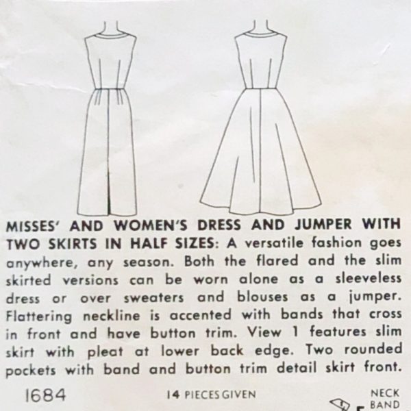 50s-wiggle_dress-pattern-description-simplicity-1684 simplicity 1694 dress pattern orginal description from 1956