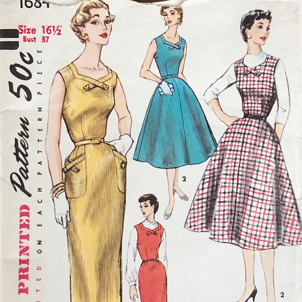 1956 Dress Pattern · Simplicity 1684 - Image 3