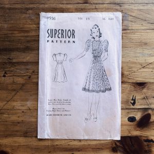 superior_pattern_9916_front_envelope superior 9916 30s dress pattern envelope