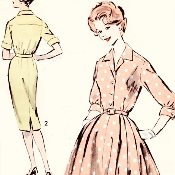 uncut_60s_vintage_shirtwaist_dress_ sewing-pattern_advance9429_instagram unused 60s classic shirtwaist dress pattern style detail advance 9429